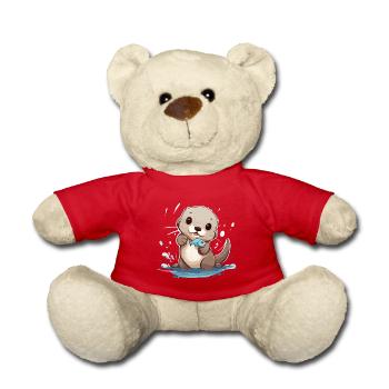 Mignon bébé loutre - Nounours - rouge - Devant