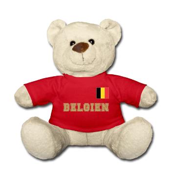 Belgium Jersey Look - National Flag Flag Flag - Teddy Bear - red - Front
