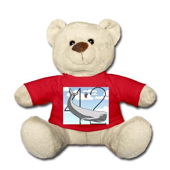 H2G2 Fan Art. Sperm whale and petunia falling. 42 - Teddy Bear - red - Front