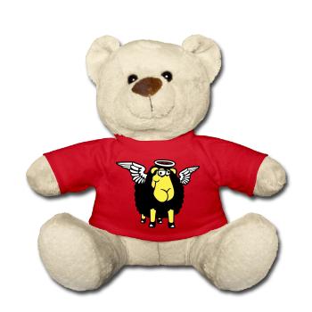 Sheep Angel Wings Heaven Halo Holy - Teddy Bear - red - Front