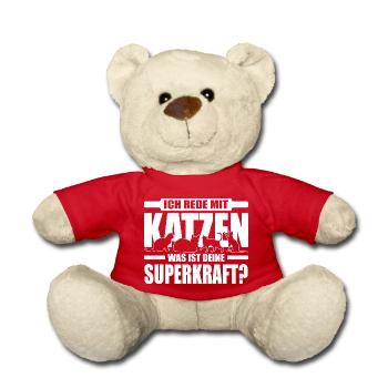 Ich rede mit Katzen, was ist deine Superkraft - Teddy - Rot - Vorne
