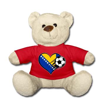 Bosnia Flag Football with Heart - Teddy Bear - red - Front