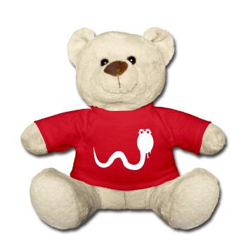 Schlange mit Schlangenkopf und Schlangenherz - Teddy - Rot - Vorne