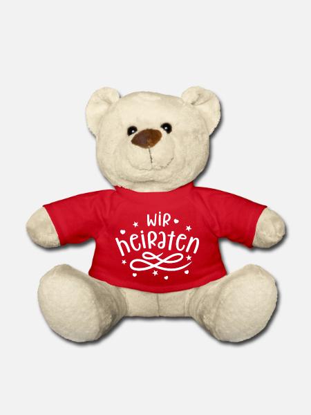 Wir heiraten - Gemeinsamer Junggesellenabschied - Teddy - Rot