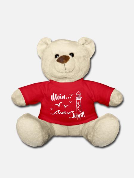 Moin Leuchtturm löppt Welle Norddeutschland läuft - Teddy - Rot