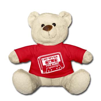 90s R&B Love – Heart on the Beat - Teddy Bear - red - Front