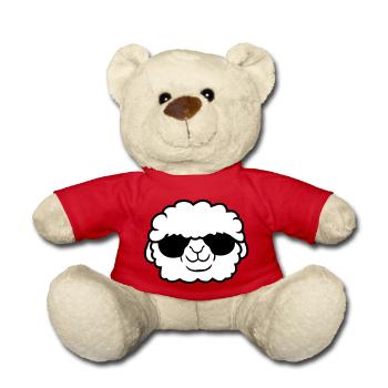 Sheep Sunglasses Party Sheep Lamb Cool Head - Teddy Bear - red - Front