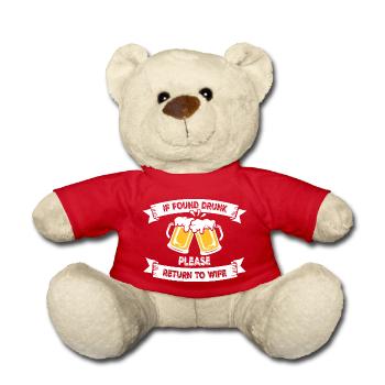 Si vous êtes trouvé ivre, veuillez retourner à la blague du mari de la femme - Nounours - rouge - Devant