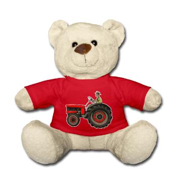 Tractor driver - Teddy Bear - red - Front