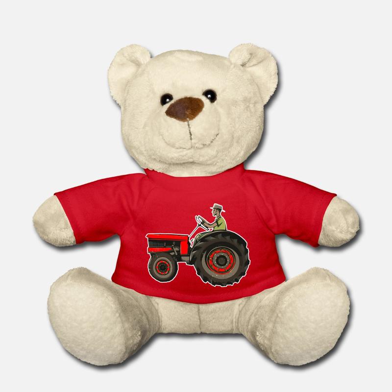 Tractor driver - Teddy Bear - red