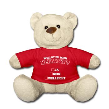 Willst du mich Heiraten? Ja , Nein, Vielleicht - Teddy - Rot - Vorne