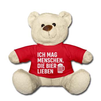 Bier Shirt – Ich mag Menschen, die Bier lieben - Teddy - Rot - Vorne