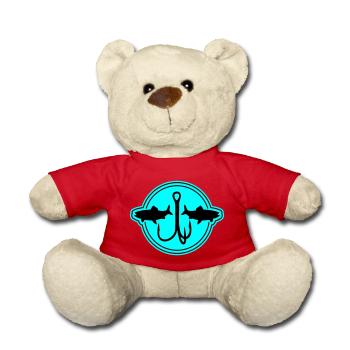 Fishing Symbol Fish Hook - Teddy Bear - red - Front