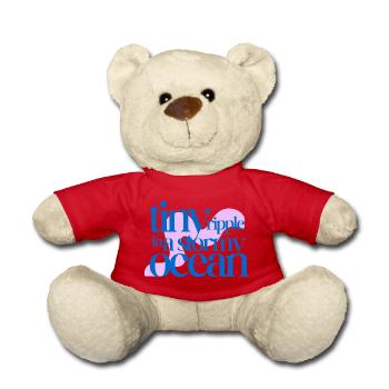 Petite ondulation dans un océan orageux (fond rosé) - Nounours - rouge - Devant