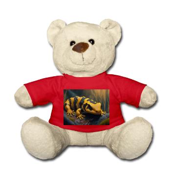 Cute animals doing hibernation – fire salamander - Teddy Bear - red - Front