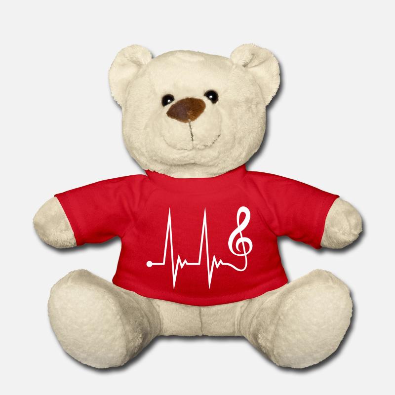 Musik Notenschlüssel Puls Frequenz Note Herzschlag - Teddy - Rot