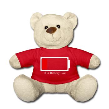 Batterie schwach - Teddy - Rot - Vorne