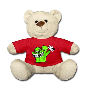 Free Hugs Cactus Hug Face Sad Shield - Teddy Bear - red - Front