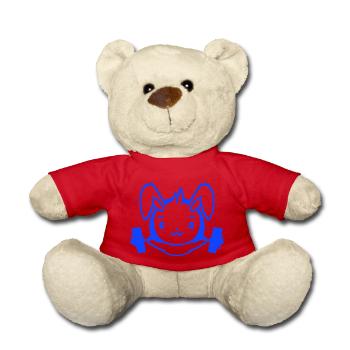 Bunny Bodybuilder Gym Muscles Fort Fitness Poids - Nounours - rouge - Devant