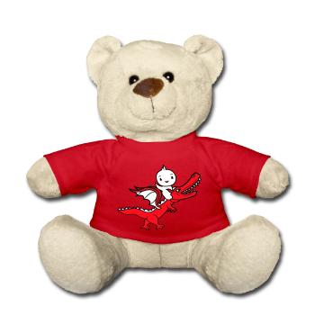 Canard Dragon rugit Assis Chevauchant Créature mythique Monstre - Nounours - rouge - Devant