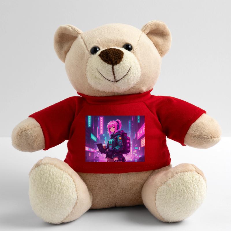 Neon Hacker Girl – Ready to Code & Conquer Teddy