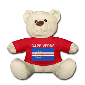 Carte du pays du drapeau du Cap-Vert - Nounours - rouge - Devant