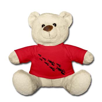 Fish Bone Monsters - Teddy Bear - red - Front