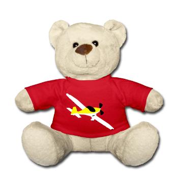 fk14 Airplane Pilot Aircraft Ultralight Ul - Teddy Bear - red - Front