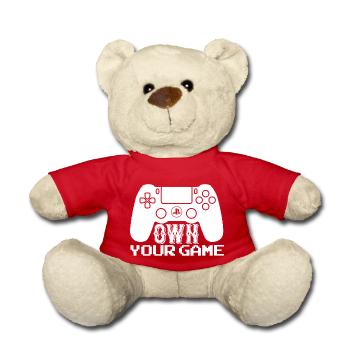 Gamer Game Play Online Computer Gaming Arcade Neon - Teddy Bear - red - Front