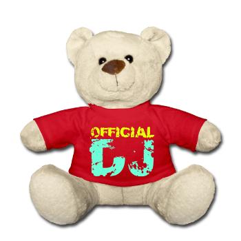 Cool Official DJ Club Music Party Stamp Graffiti - Teddy Bear - red - Front
