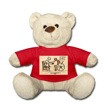 Infirmière gériatrique, Aide-soignant, Aide-soignant, Fauteuil roulant - Nounours - rouge - Devant