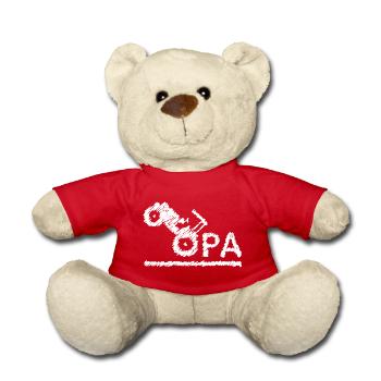 Opa Traktor Landwirt Großvater Geschenk Kritzeln - Teddy - Rot - Vorne