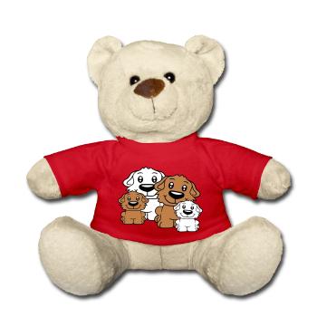 Chiens Famille Enfants Parents Mère Père Papa Maman - Nounours - rouge - Devant