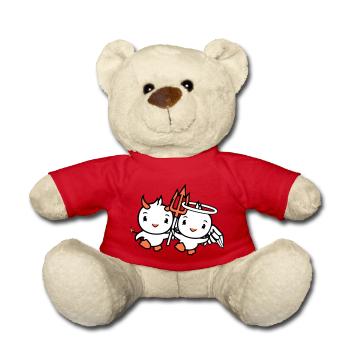 Vögel Engel Himmel Teufel Hörner Satan Hölle böse - Teddy - Rot - Vorne