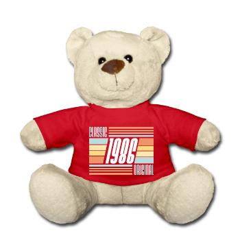 Classique 1986 Original année de naissance Vintage des années 80 - Nounours - rouge - Devant