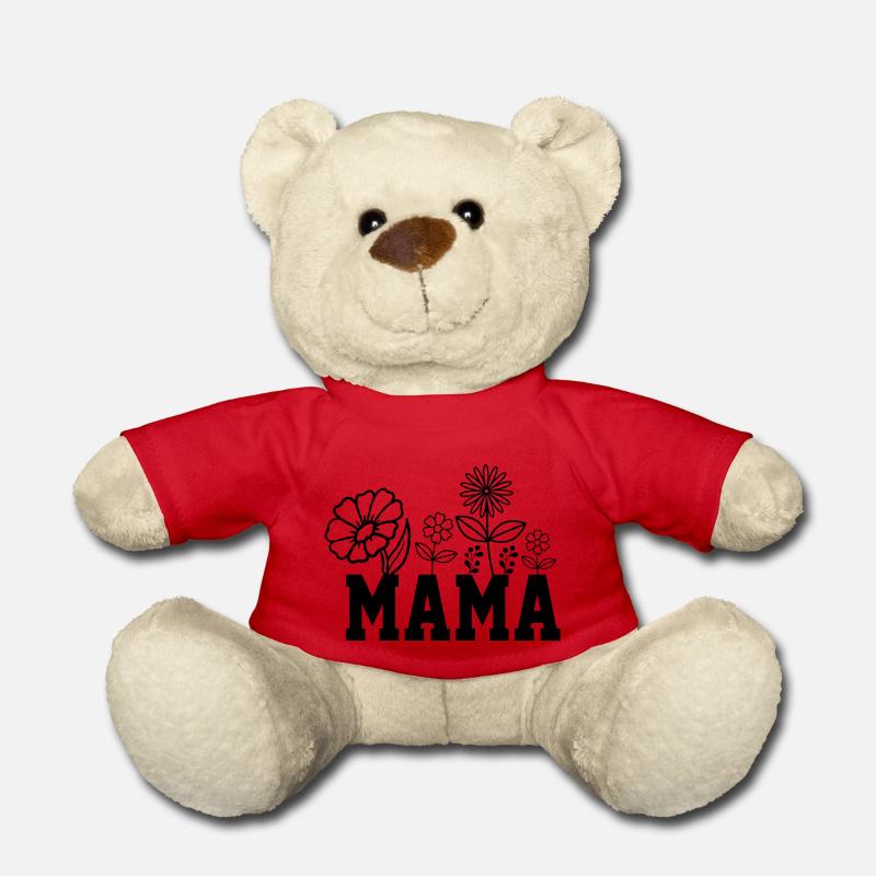 Maman florale - Nounours - rouge