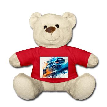 Course de voitures de rallye - Nounours - rouge - Devant