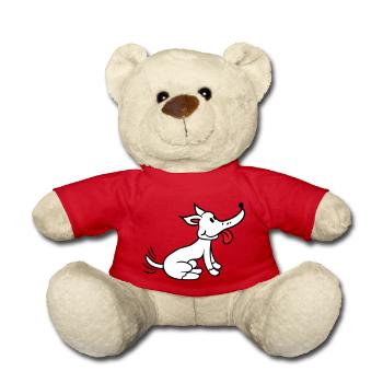 Dog wagging excited cute happy - Teddy Bear - red - Front