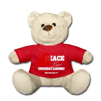 Peace Beyond Understanding – Philippians 4:7 - Teddy Bear - red - Front