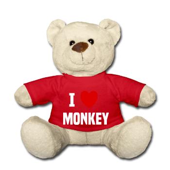 I love Monkey - Teddy Bear - red - Front