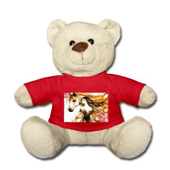Flowers Women girl fashion design art female style - Teddy Bear - red - Front