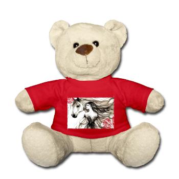 Flowers Women girl fashion design art female style - Teddy Bear - red - Front
