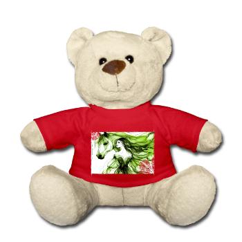 Flowers Women girl fashion design art female style - Teddy Bear - red - Front