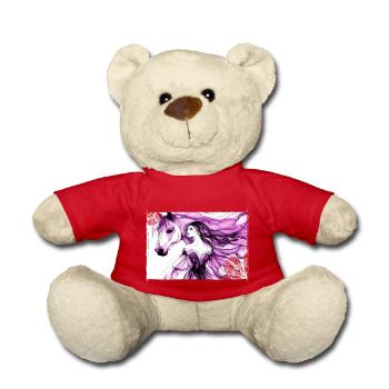 Flowers Women girl fashion design art female style - Teddy Bear - red - Front