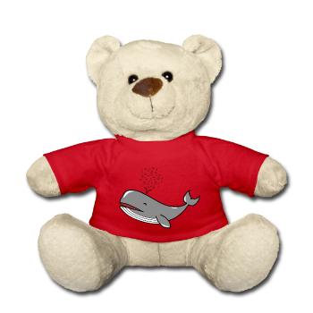 Blubberherzwal Happy Heart Whale - Teddy - Rot - Vorne