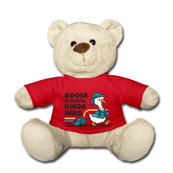 Goes To School Kinda Hard - Teddy Bear - red - Front