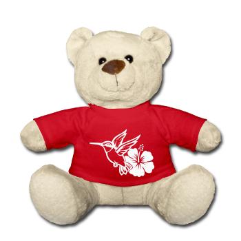 Kolibri Vogel Hibiskus Blume - Teddy - Rot - Vorne