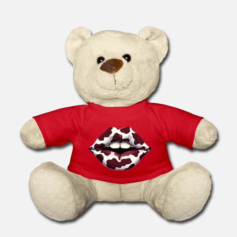 Kuhmuster-Kussmund - Teddy - Rot