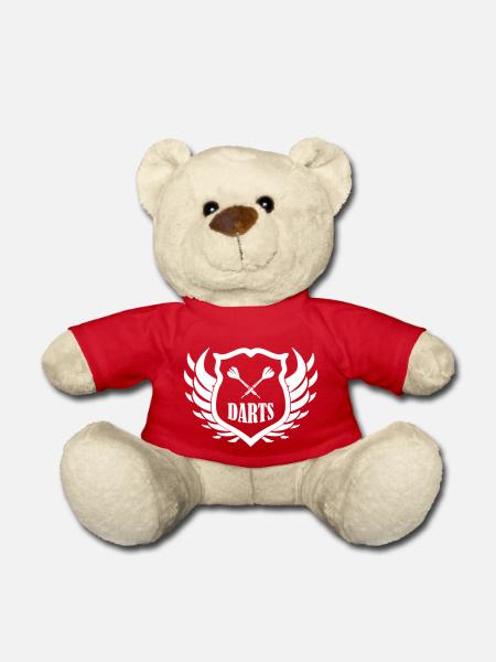 Darts Shield - Teddy Bear - red