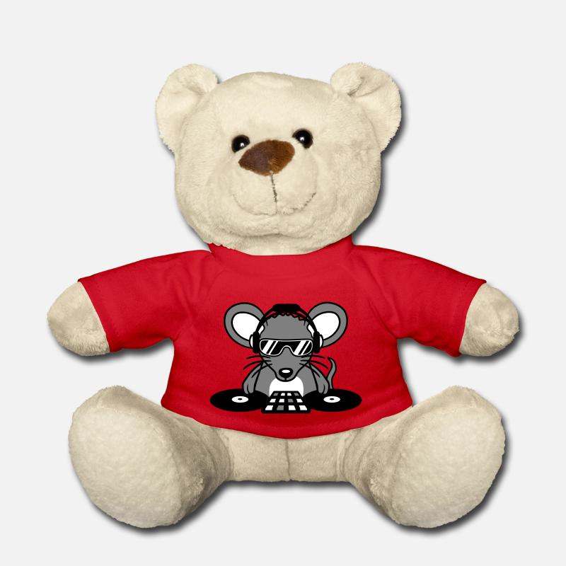 Maus DJ Sonnenbrille Kopfhörer Party Feiern Musik - Teddy - Rot
